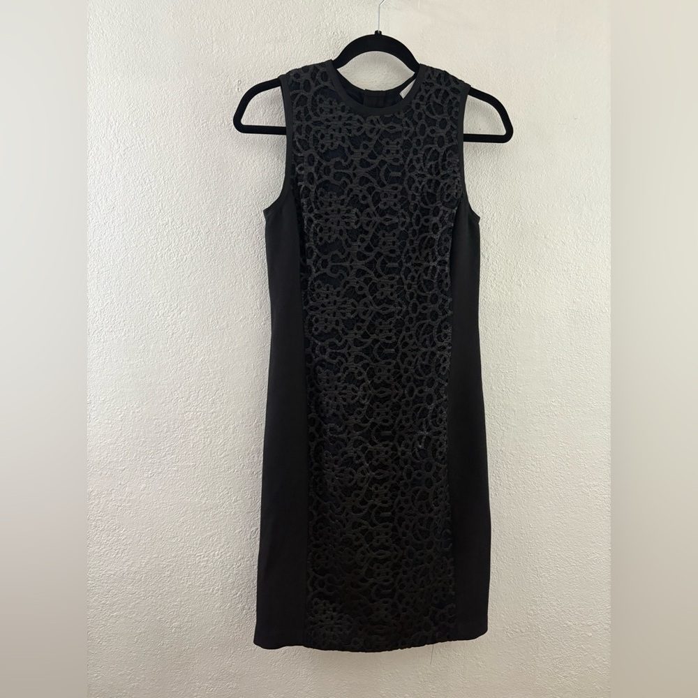 A.L.C. Lace Pattern Sheath  sleeveless black Dress Size 10